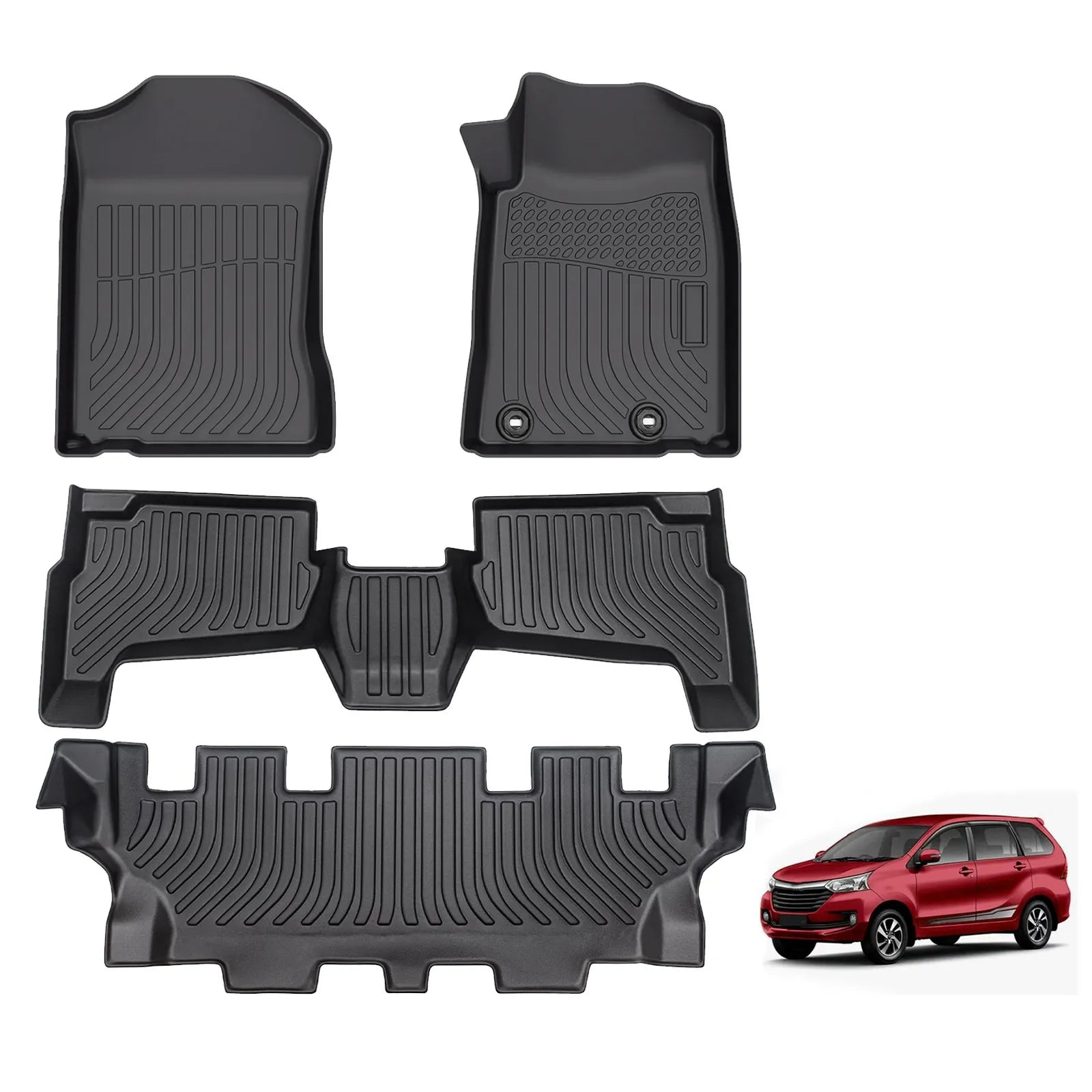 Custom TPE All-Weather Floor Mats for 2012-2021 Toyota Avanza (Right-Hand Drive)