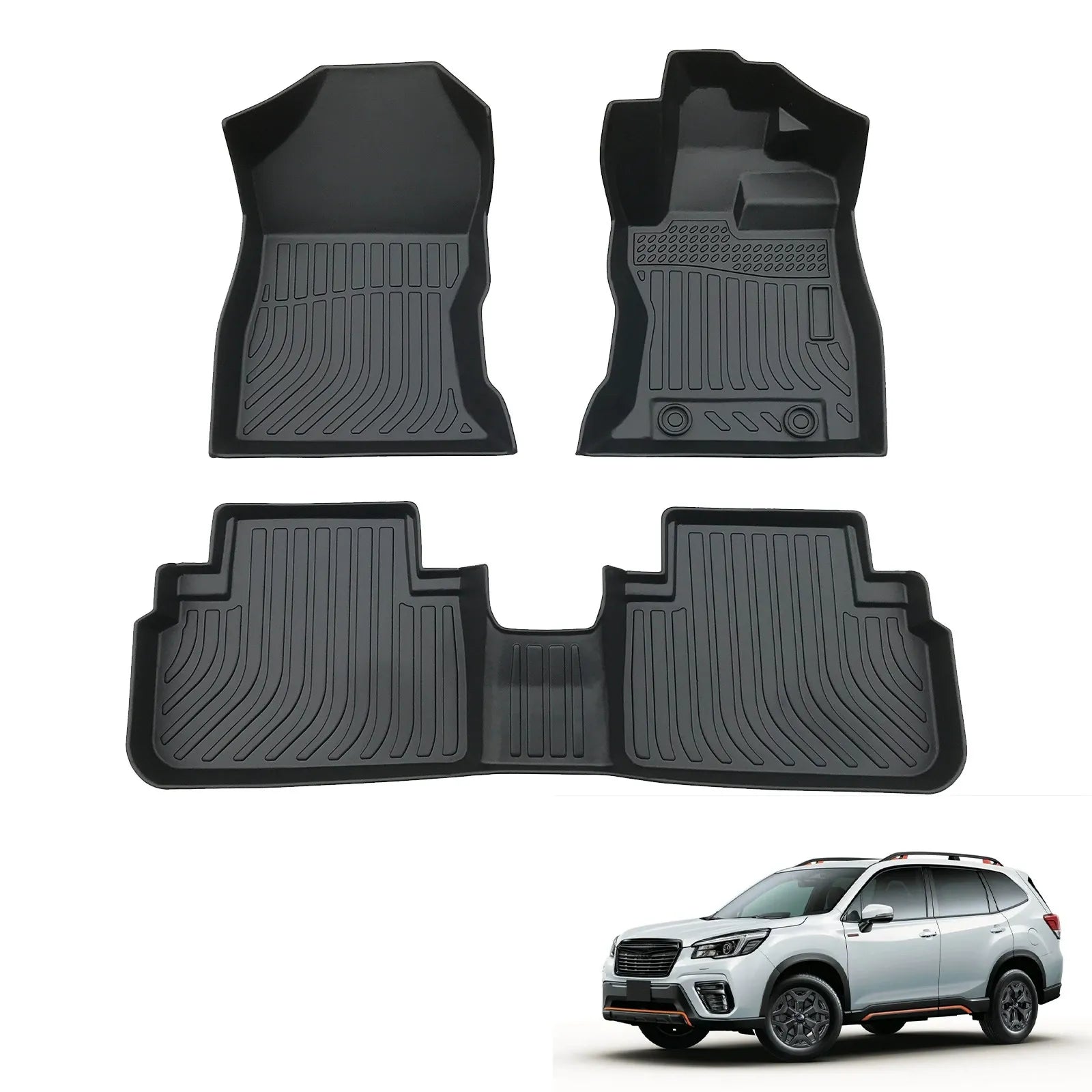 Custom TPE All-Weather Floor Mats for 2019-2024 Subaru Forester (Right-Hand Drive)
