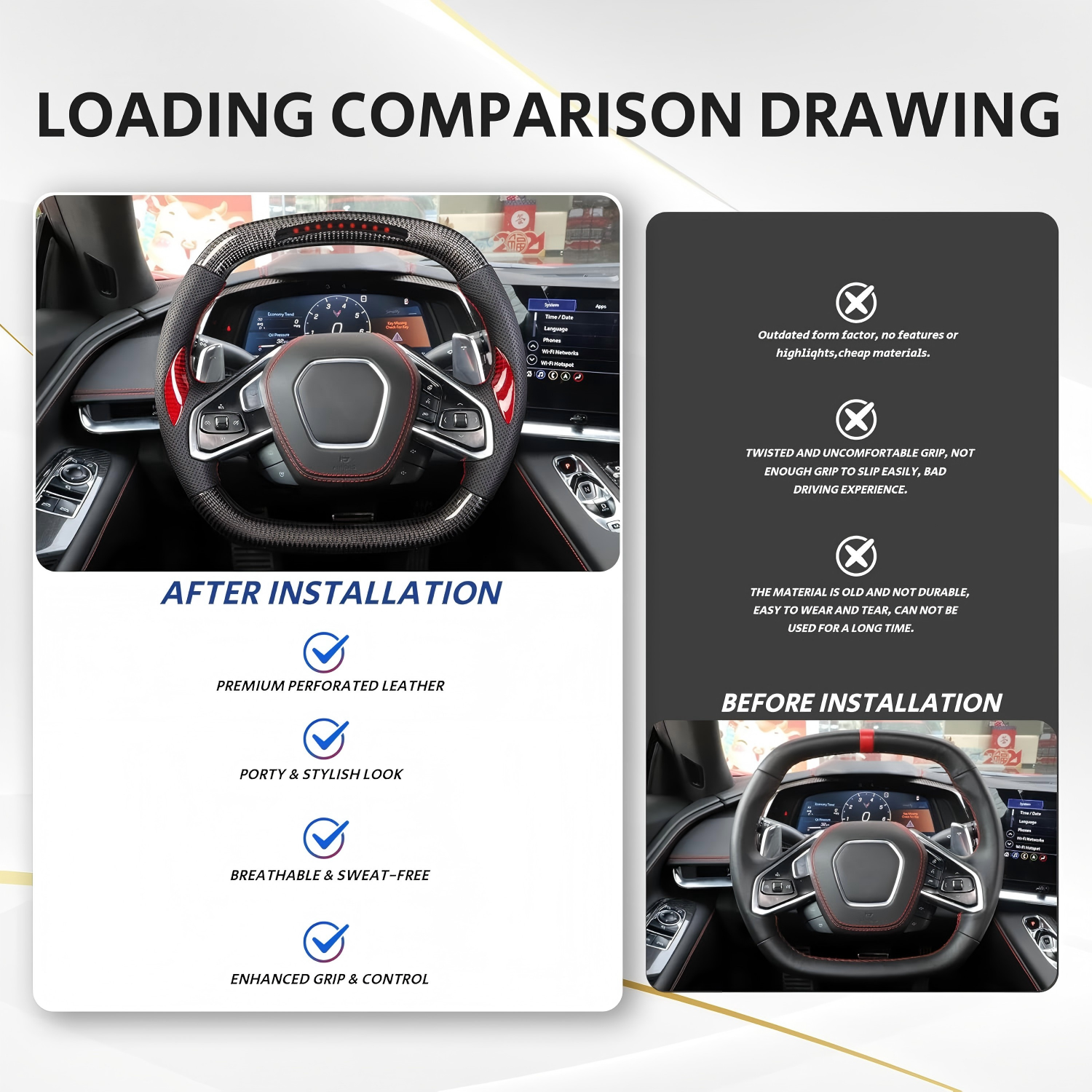 Steering Wheel for 2020-2025 Chevrolet Corvette C8