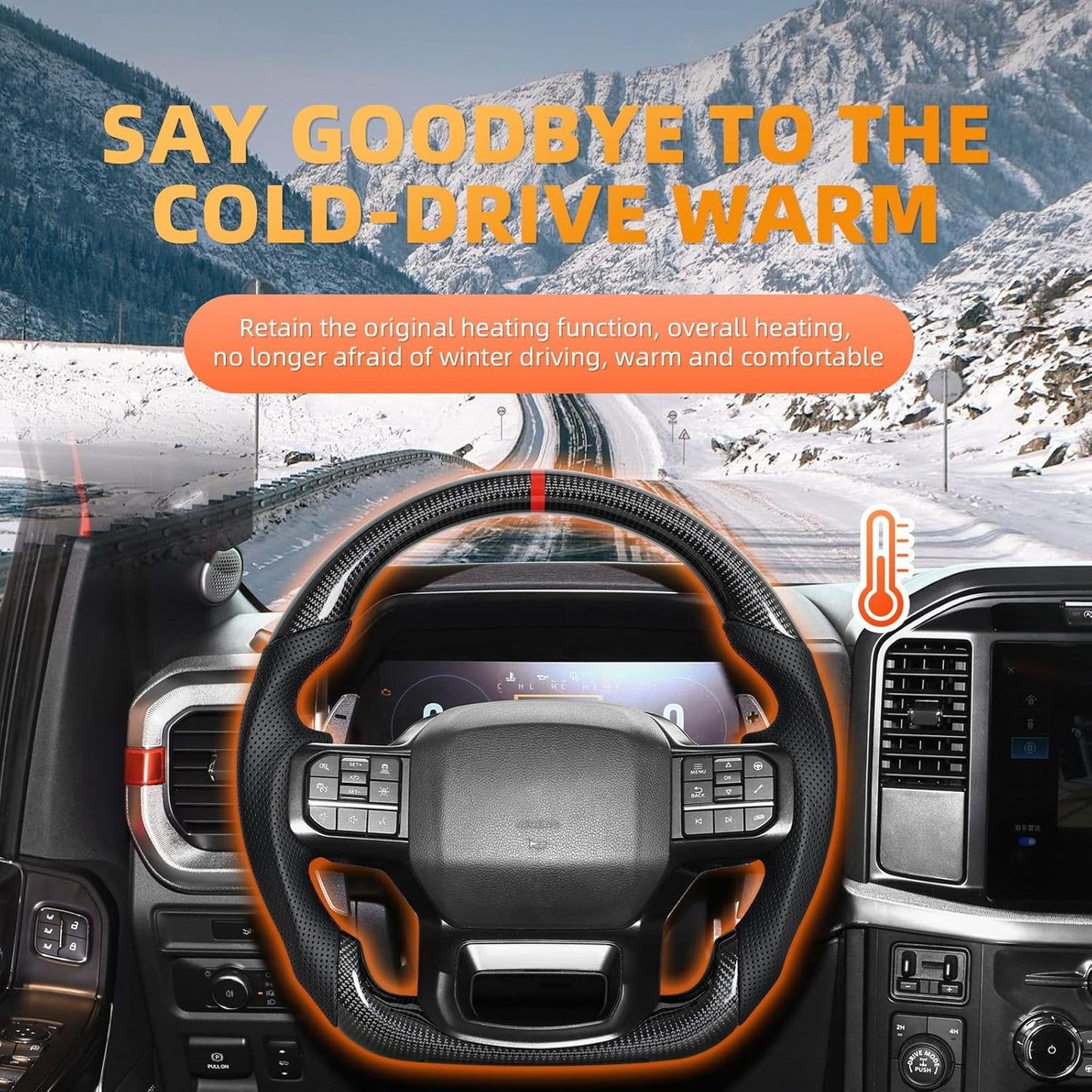 Steering Wheel for 2015-2025+ Ford F150 Raptor/Raptor R