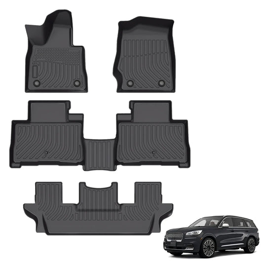 for 2020-2025 Lincoln Aviator 6 Seats TPE Car Floor Mats
