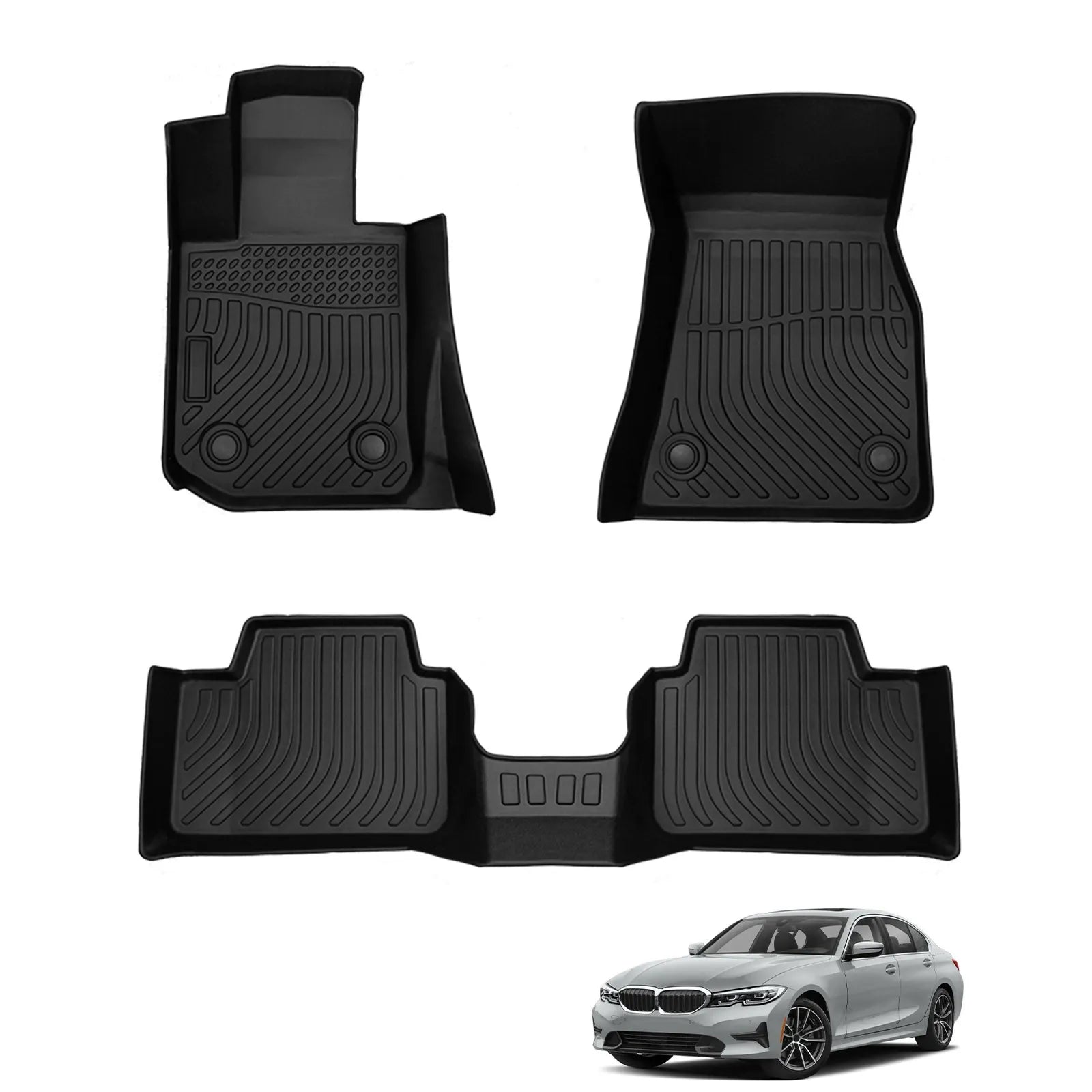 Custom-Fit All-Weather TPE Floor Mats for 2019-2024 BMW 3-Series G20 (RWD)
