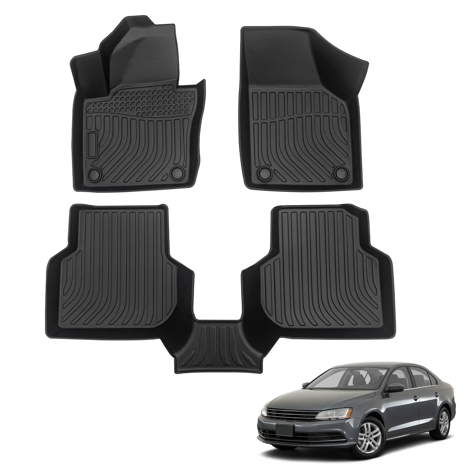 Custom TPE All-Weather Floor Mats for 2011-2018 Volkswagen Jetta