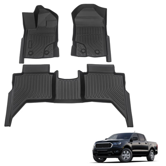 for 2019-2023 Ford Ranger Supercrew TPE Car Floor Mats