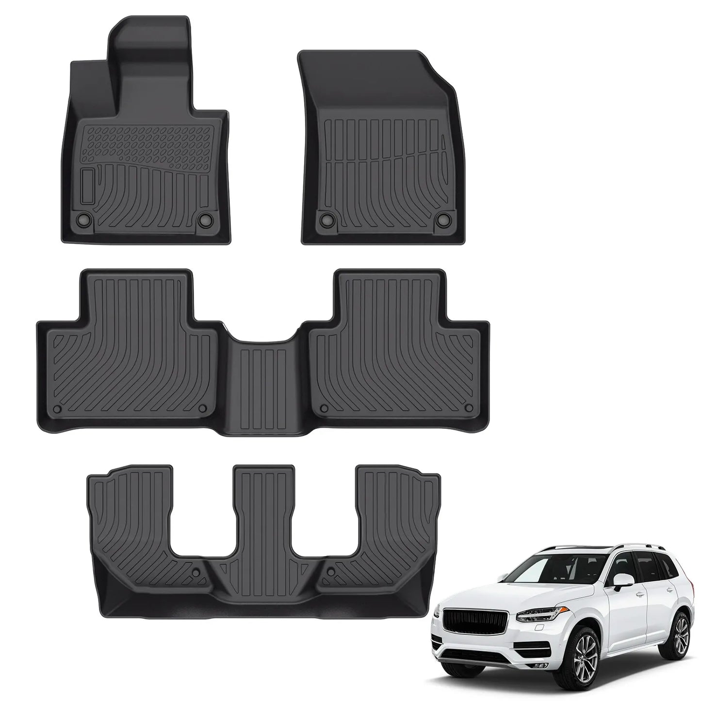 for 2016-2025 Volvo XC90 TPE Car Floor Mats