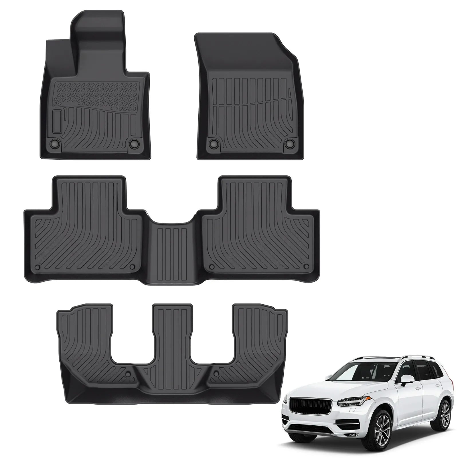 Custom TPE All-Weather Floor Mats for 2016-2025 Volvo XC90