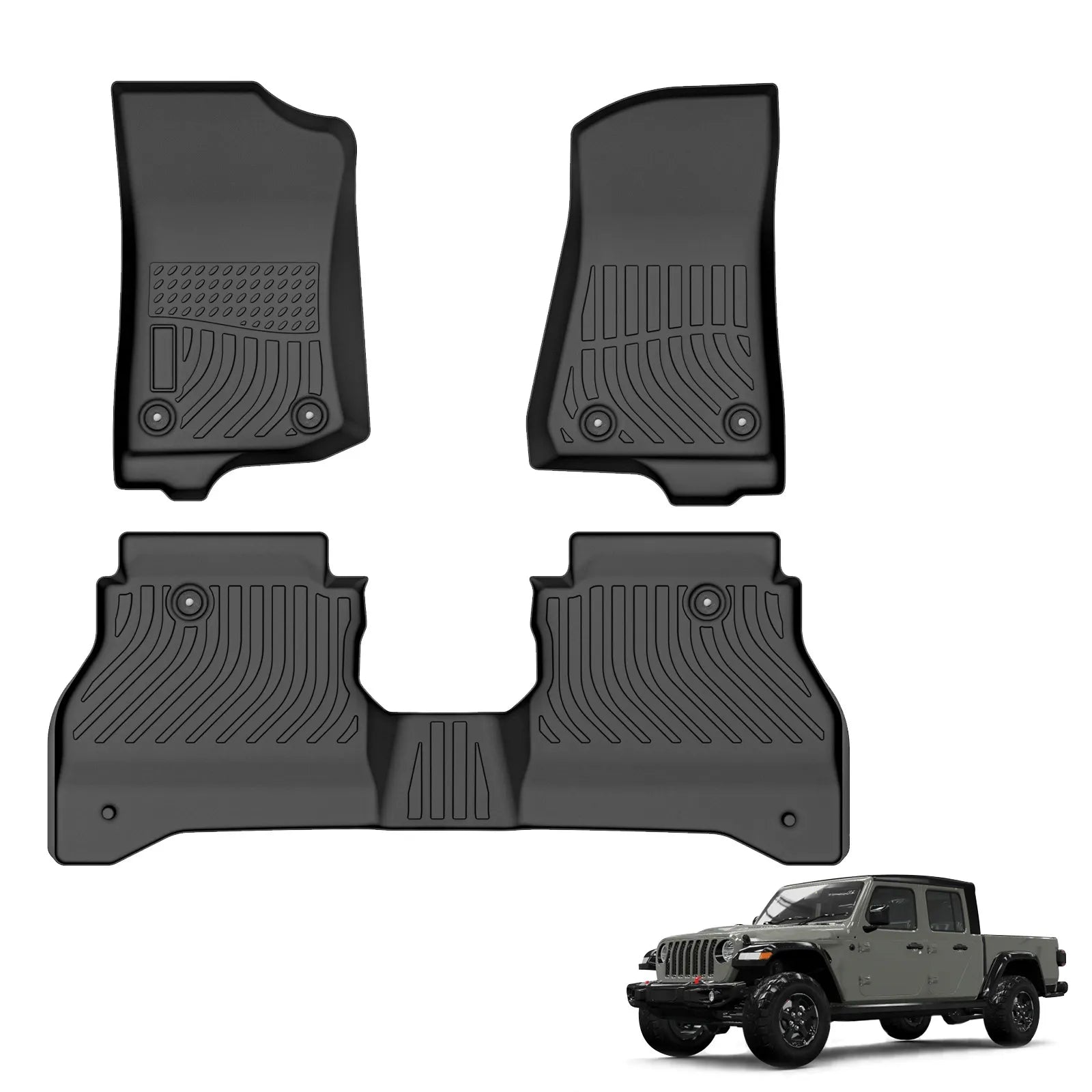 Custom TPE All-Weather Floor Mats for 2020-2025 Jeep Gladiator