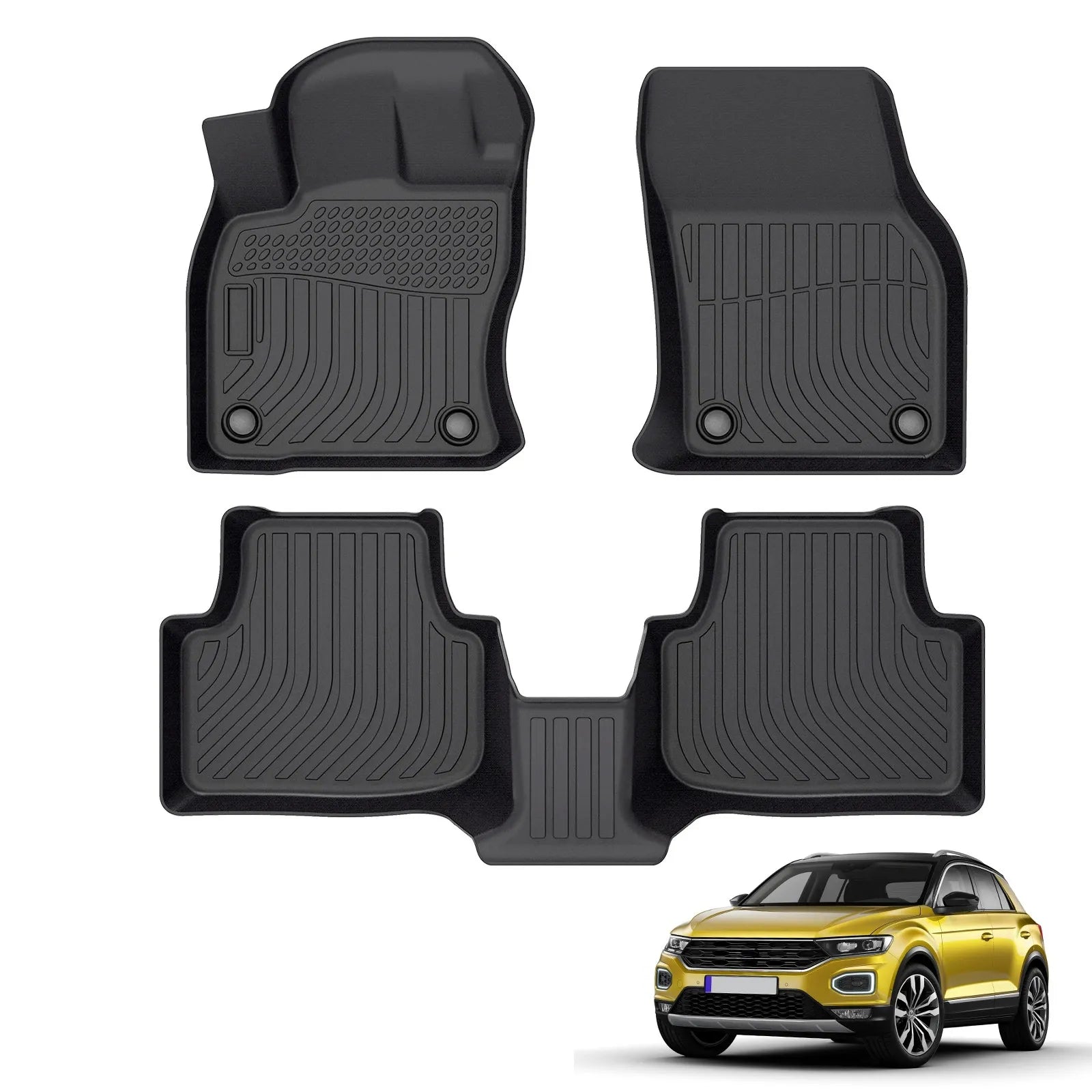 Custom TPE All-Weather Floor Mats for 2018-2024 Volkswagen T-Roc