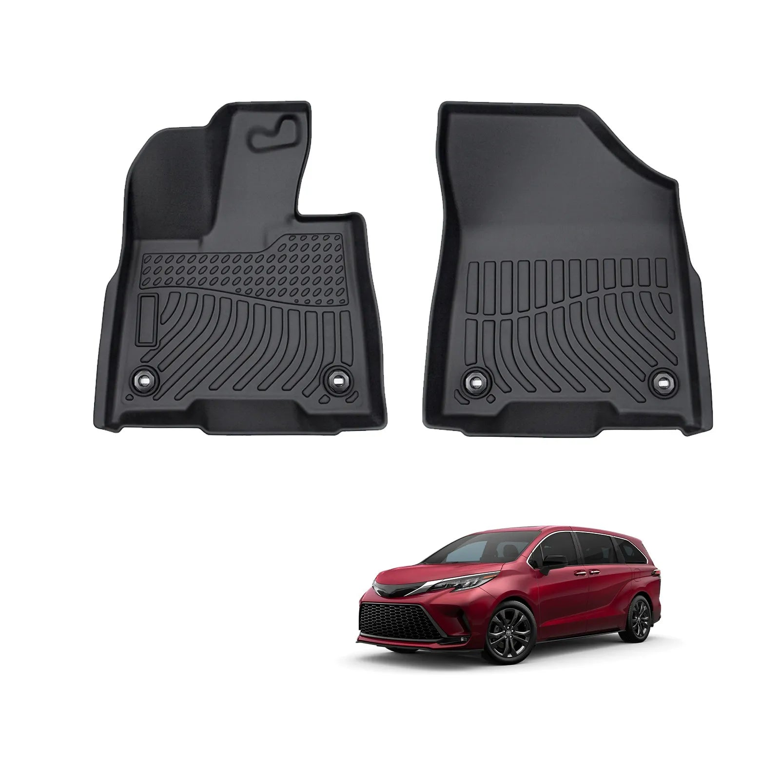 Custom TPE All-Weather Floor Mats for 2021-2024 Toyota Sienna / Sienna Hybrid