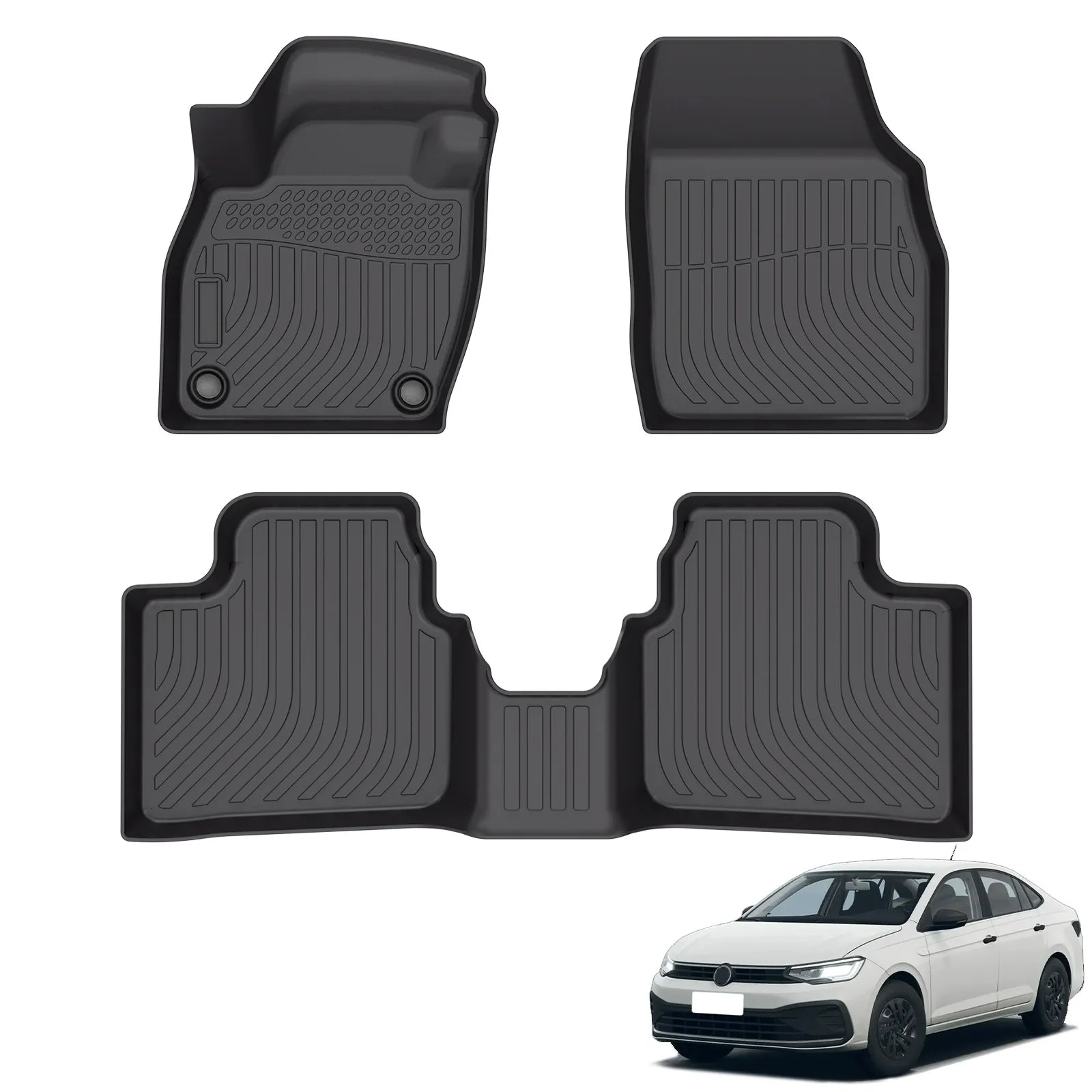 Custom TPE All-Weather Floor Mats for 2018-2025 Volkswagen Virtus