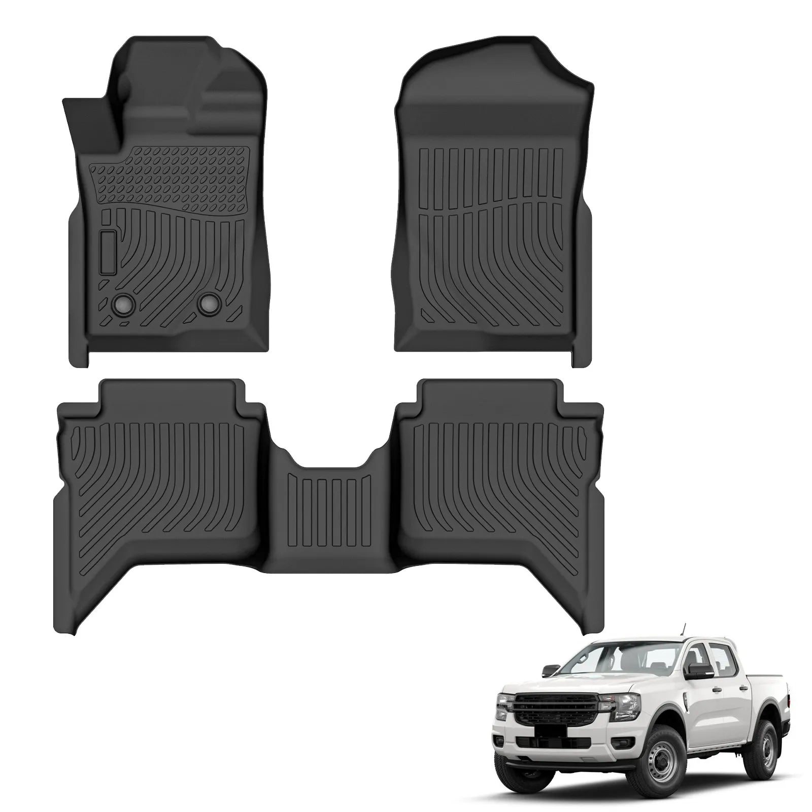 Custom TPE All-Weather Floor Mats for 2022-2025 Ford Ranger