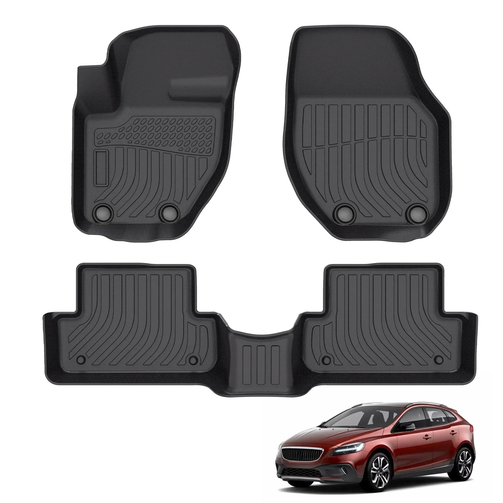 Custom TPE All-Weather Floor Mats for 2012-2019 Volvo V40