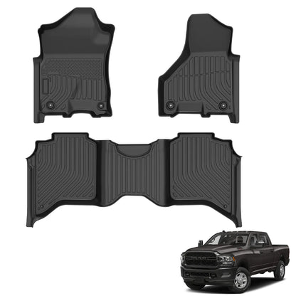 for 2019-2024 Dodge Ram 2500 & Ram 3500 Crew Cab TPE Car Floor Mats