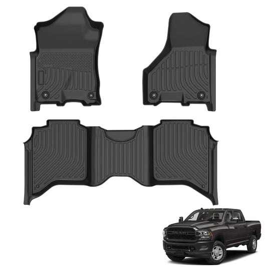 for 2019-2024 Dodge Ram 2500 & Ram 3500 Crew Cab TPE Car Floor Mats