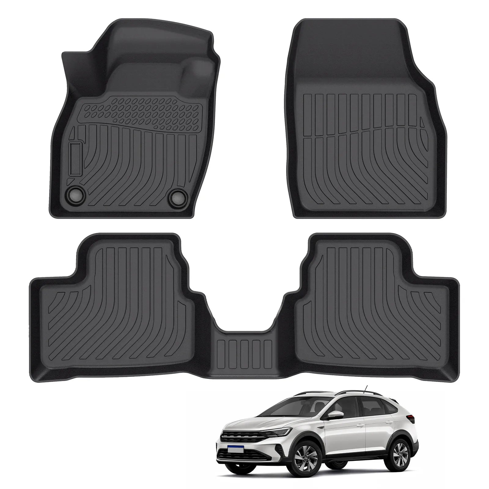 Custom TPE All-Weather Floor Mats for 2020-2024 Volkswagen Nivus (Brazil/South America)