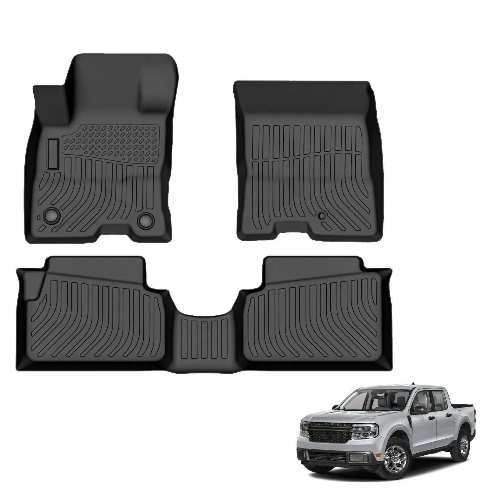Custom TPE All-Weather Floor Mats for 2022-2025 Ford Maverick Hybrid