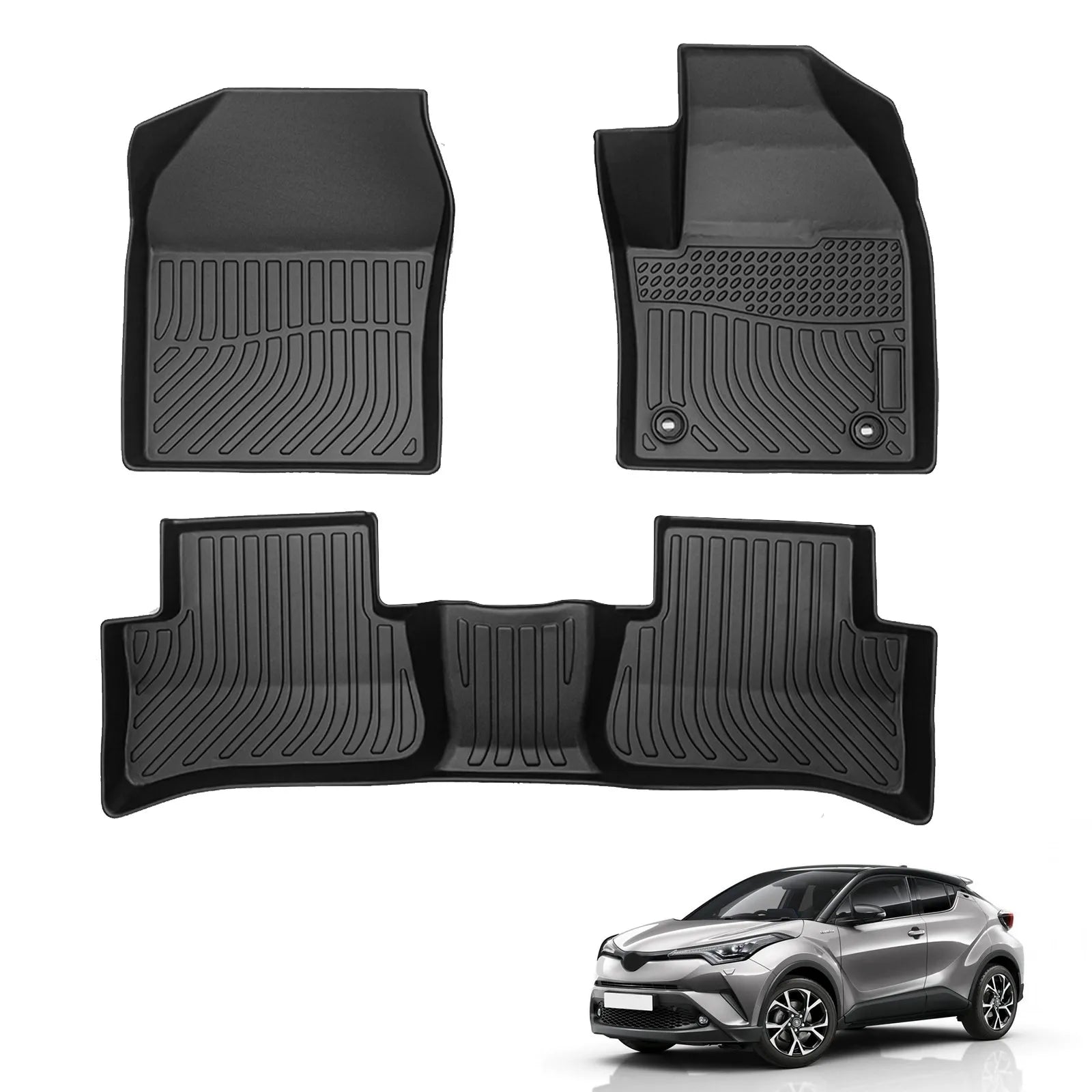 Custom TPE All-Weather Floor Mats for 2018-2023 Toyota C-HR (Right-Hand Drive)