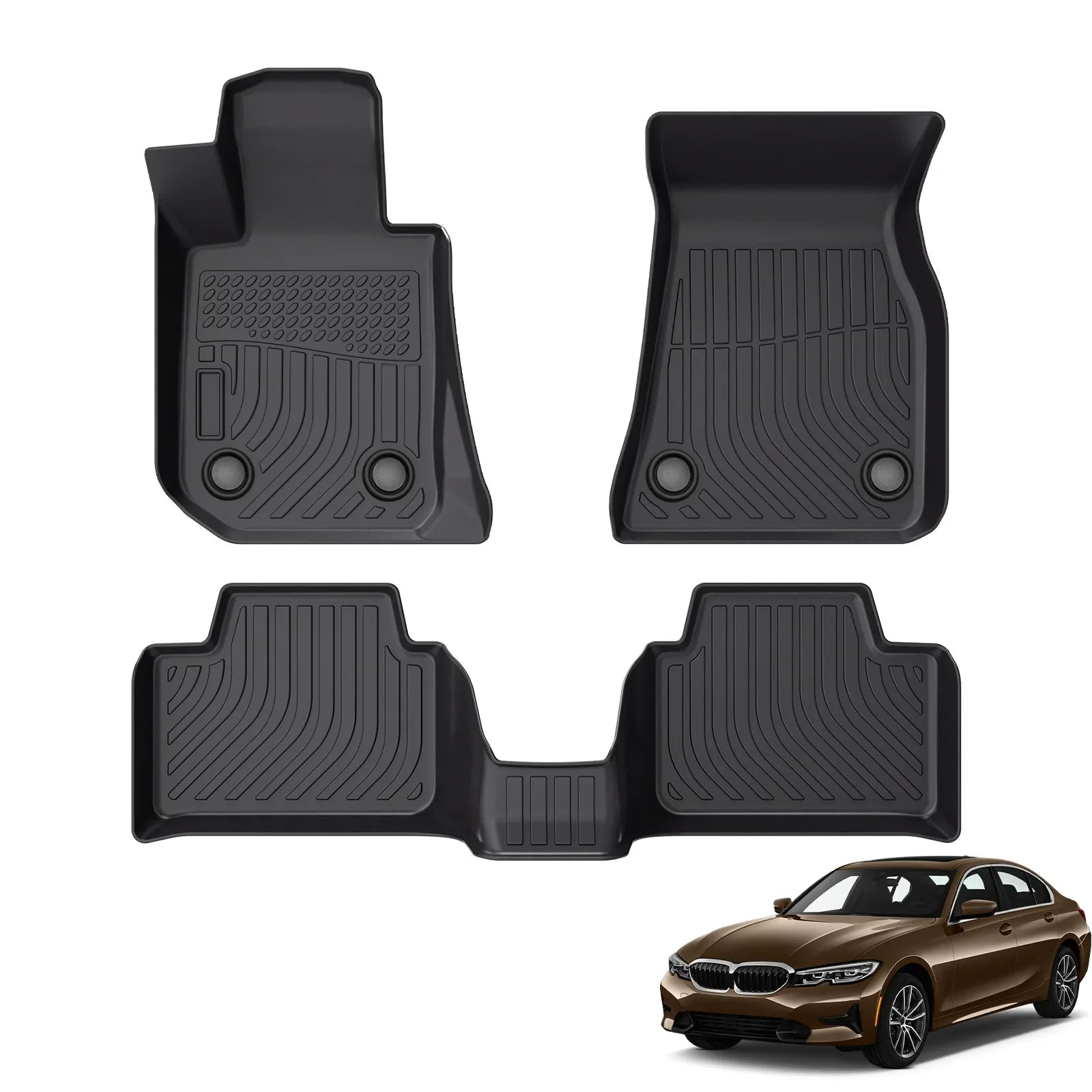 All-Weather TPE Floor Mats for 2019-2025 BMW 3 Series Sedan