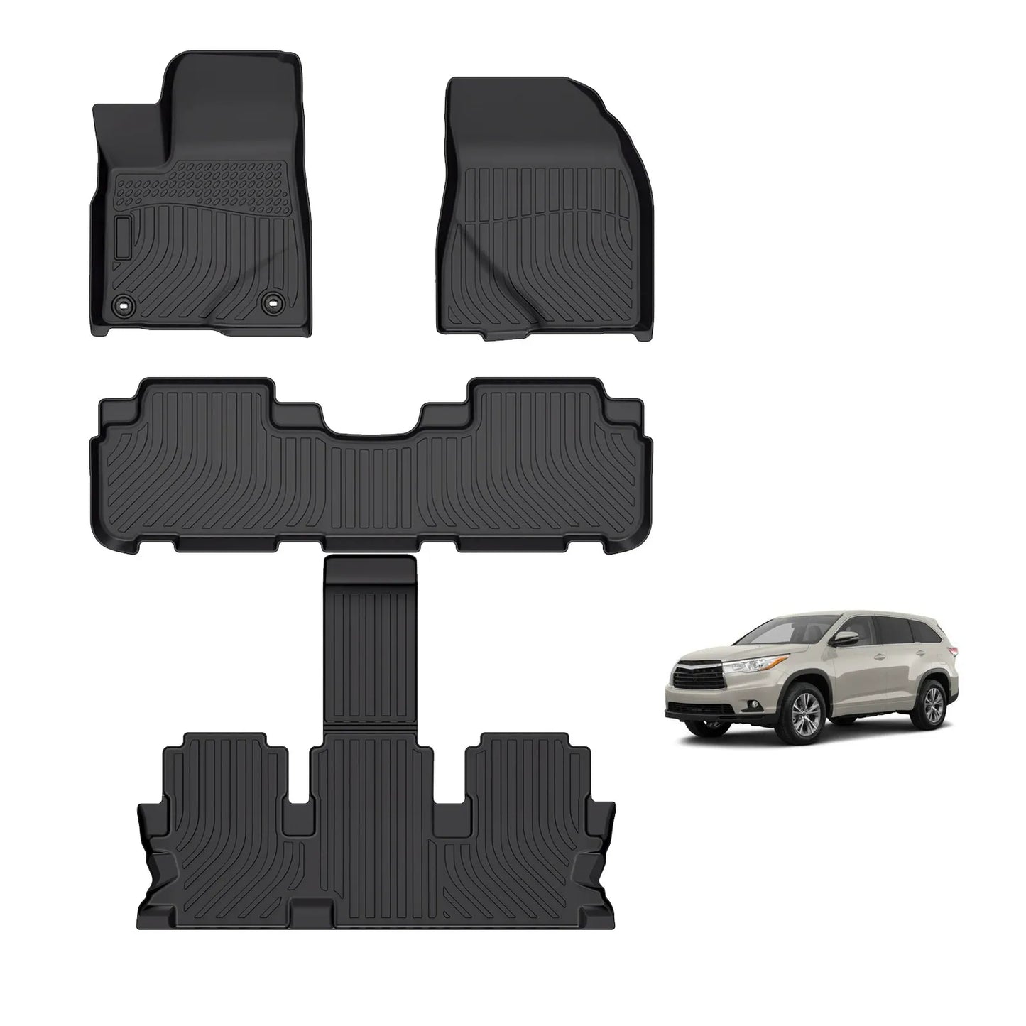 for 2014-2019 Toyota Highlander TPE Car Floor Mats