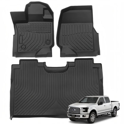 for 2015-2025 Ford F-150 Supercrew & Lighting TPE Car Floor Mats