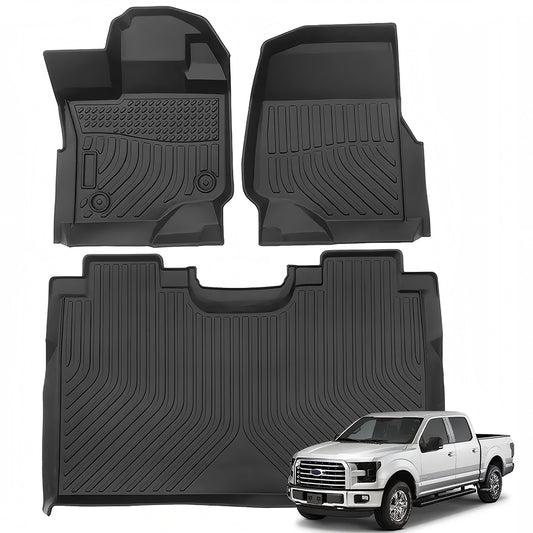 for 2015-2025 Ford F-150 Supercrew & Lighting TPE Car Floor Mats
