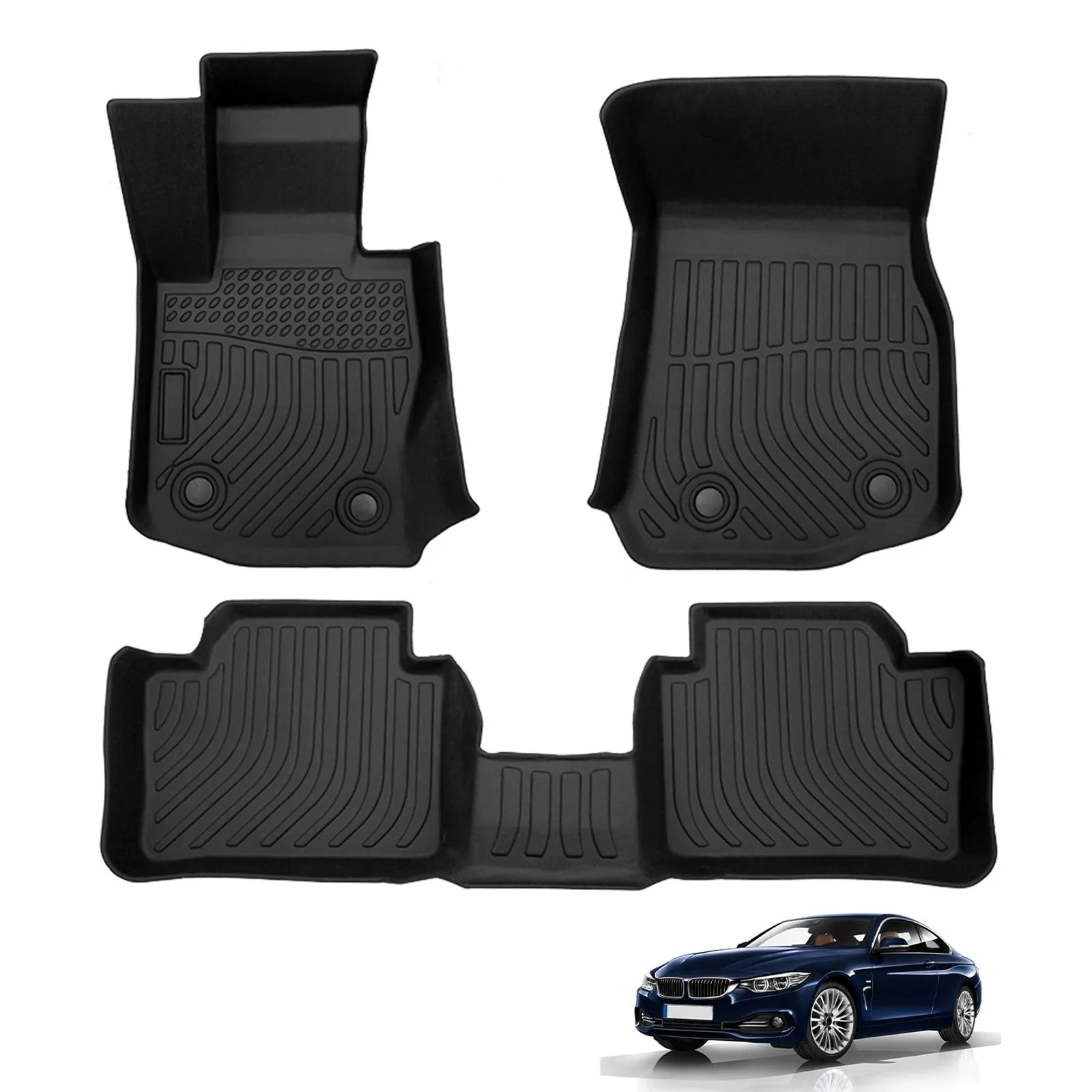 Custom TPE All-Weather Floor Mats for 2015-2020 BMW 4 Series Gran Coupe AWD