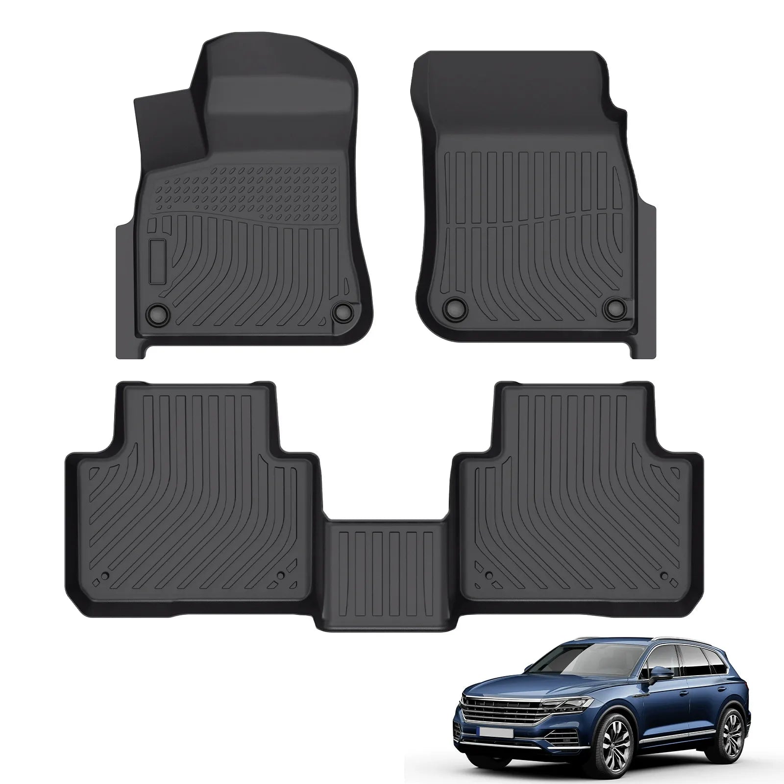 Custom TPE All-Weather Floor Mats for 2019-2025 Volkswagen Touareg