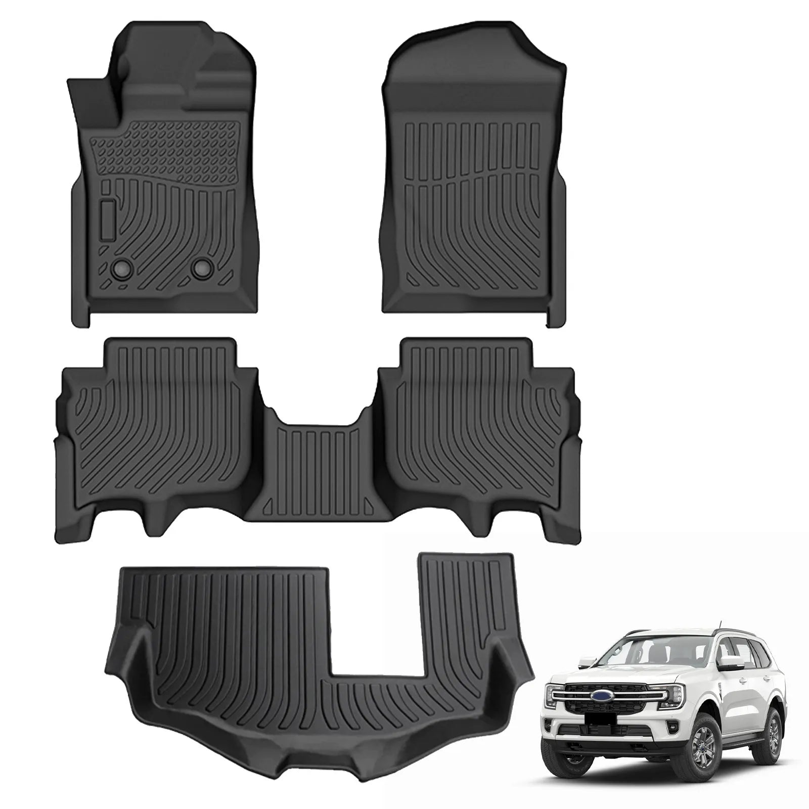 Custom TPE All-Weather Floor Mats for 2023-2025 Ford Everest (Southeast Asia)