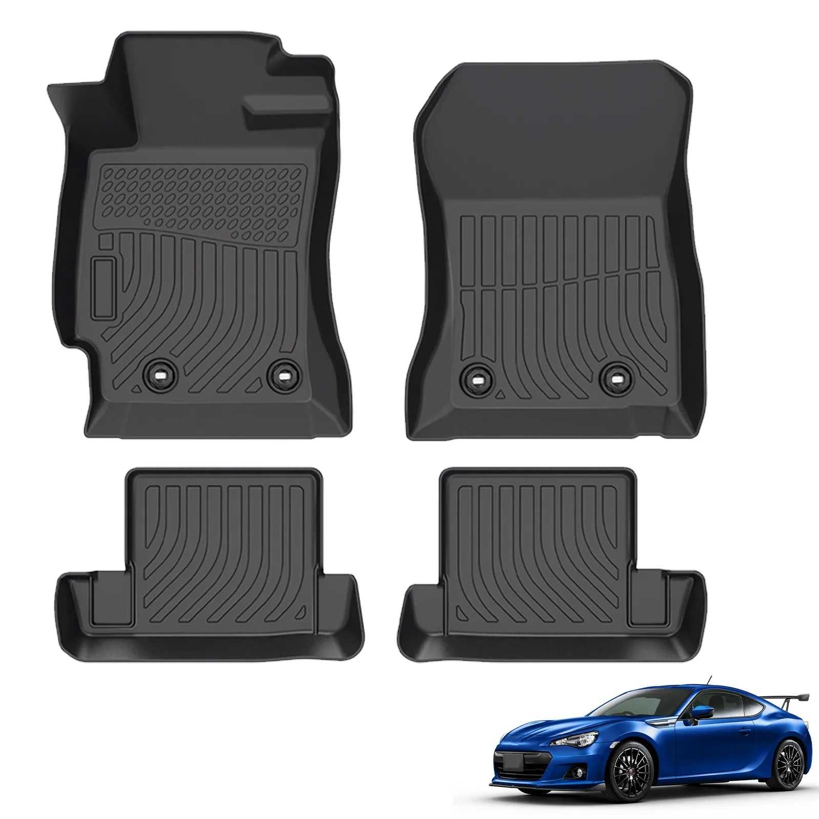 Custom TPE All-Weather Floor Mats for 2013-2020 Subaru BRZ