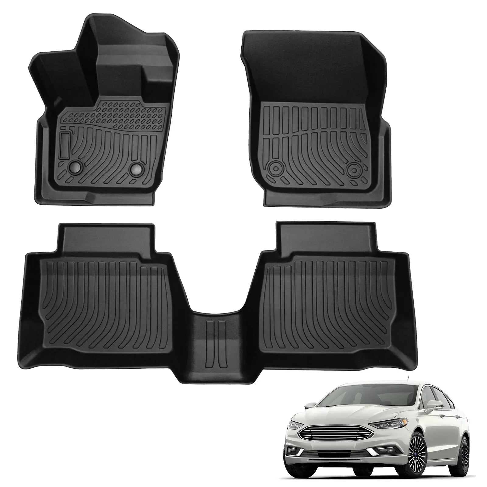 Custom TPE All-Weather Floor Mats for 2017-2020 Ford Fusion