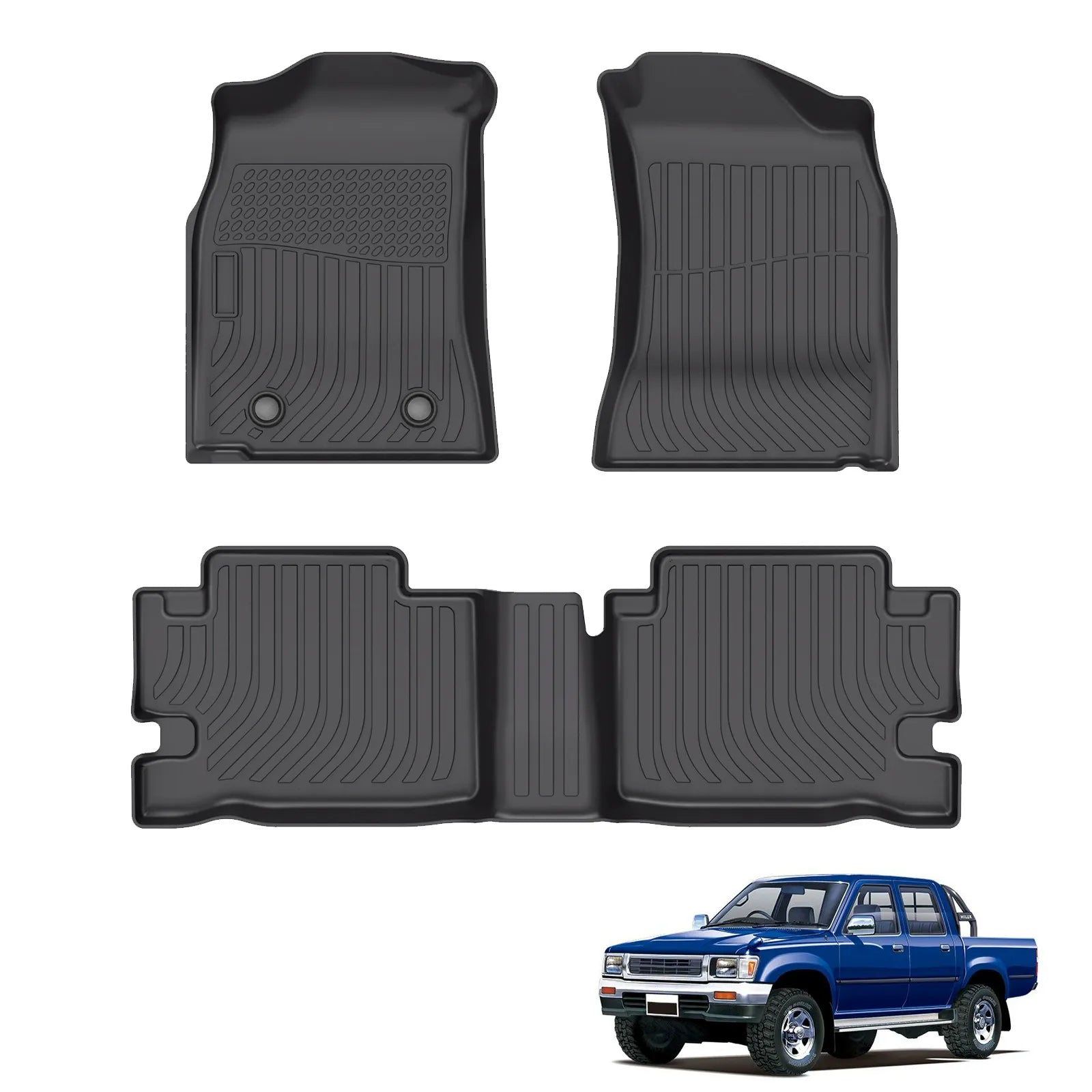 Custom TPE All-Weather Floor Mats for 1990-1994 Toyota Hilux 22R