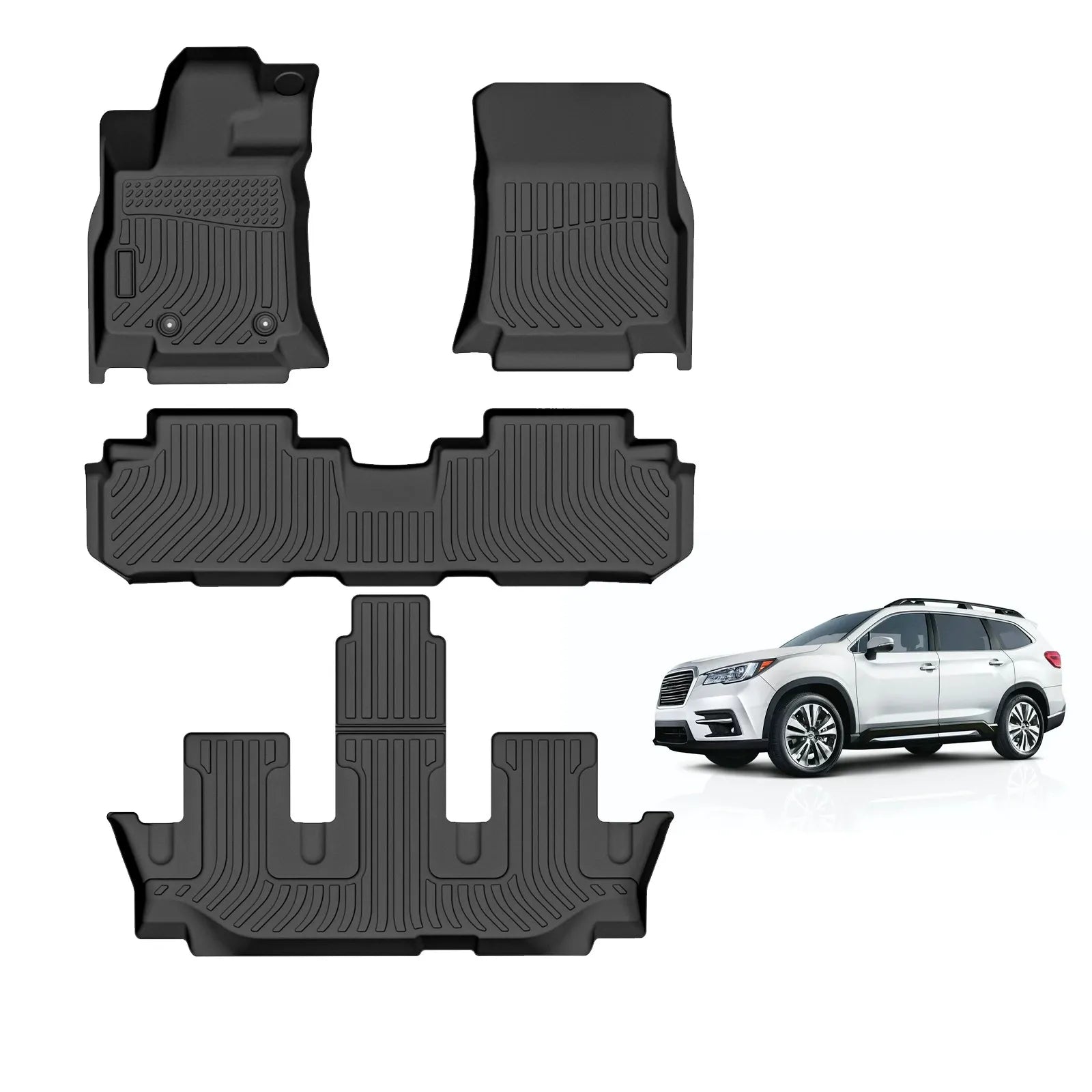 Custom TPE All-Weather Floor Mats for 2019-2025 Subaru Ascent Bench (8 Seats)