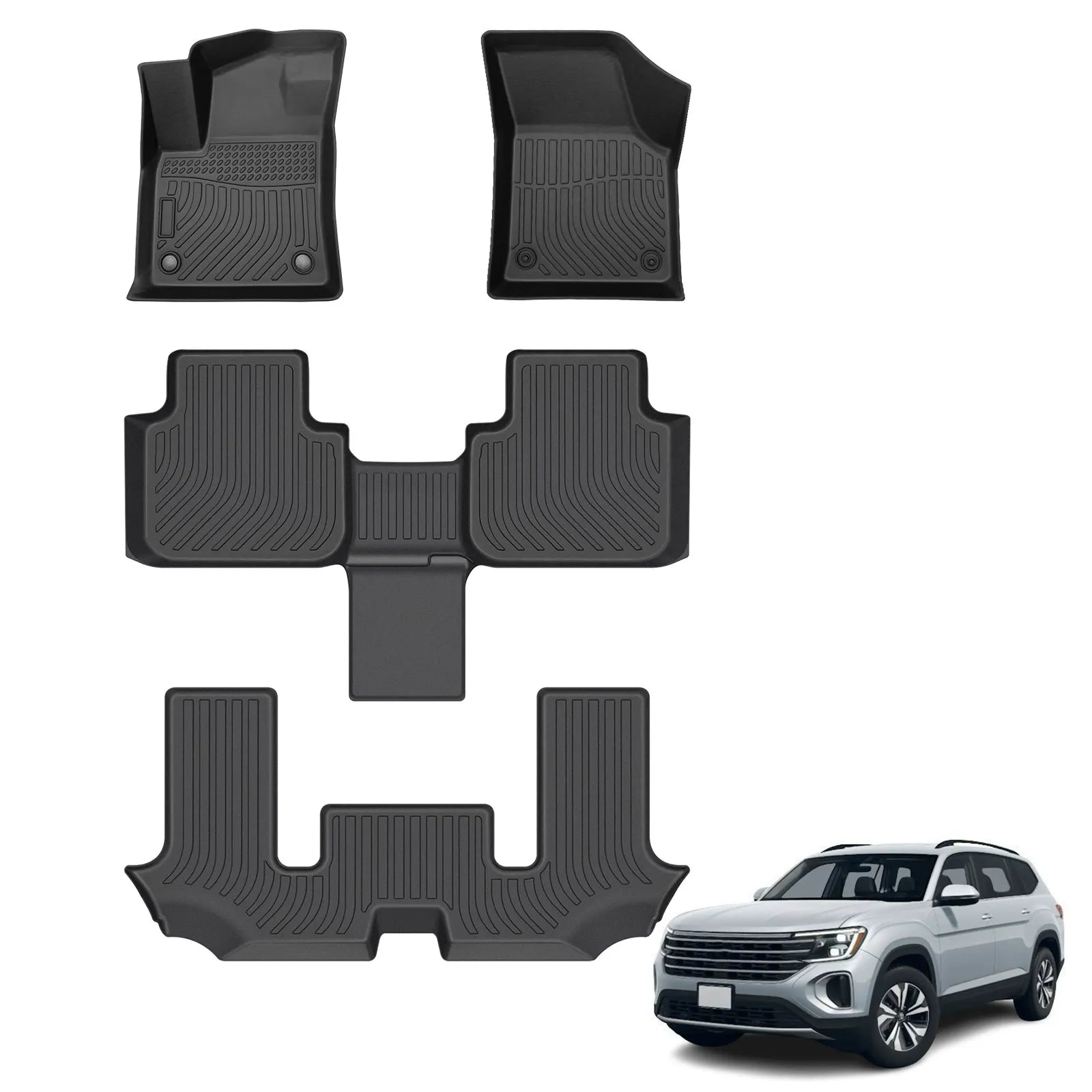 Custom TPE All-Weather Floor Mats for 2018-2024 Volkswagen Atlas