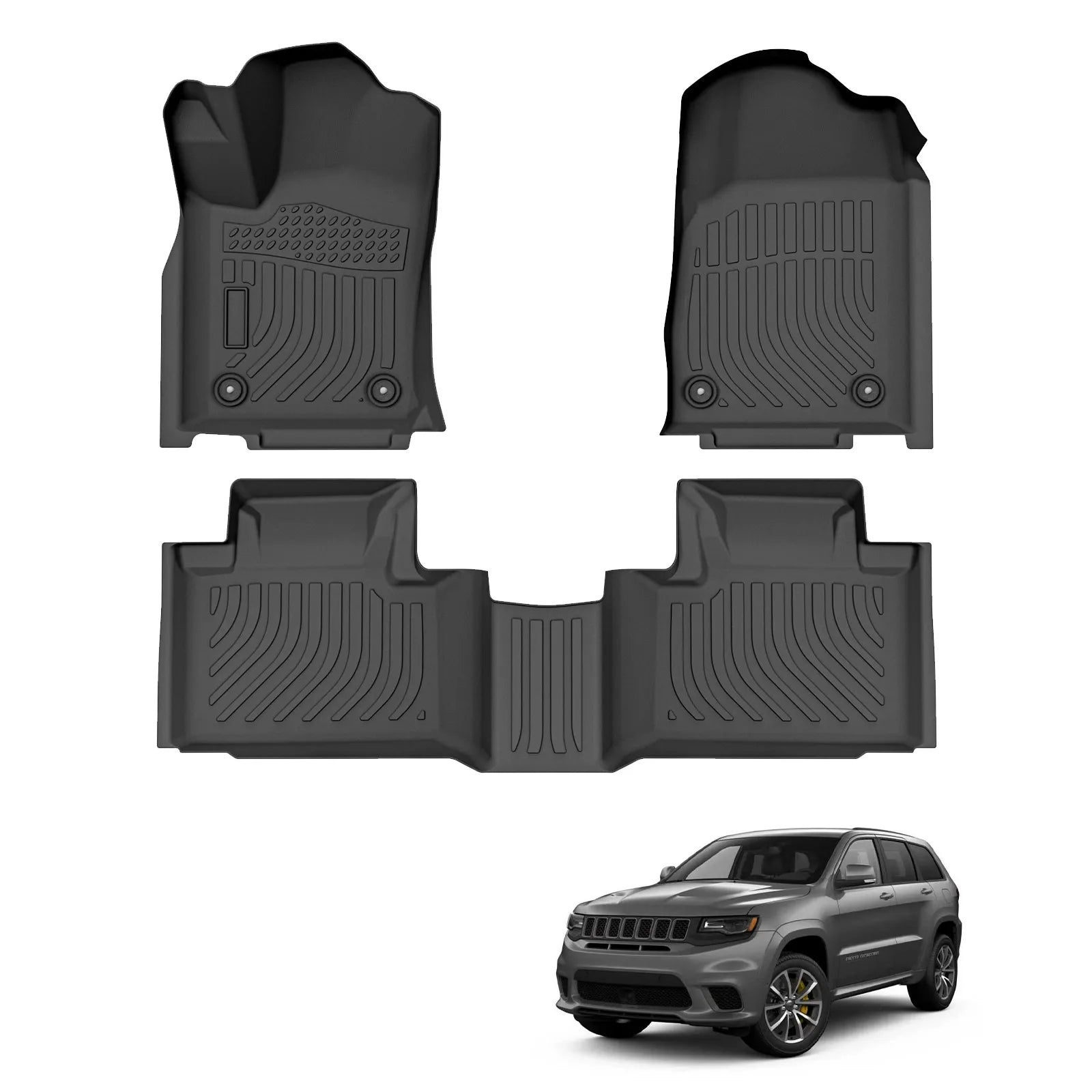 Custom TPE All-Weather Floor Mats for 2016-2021 Jeep Grand Cherokee
