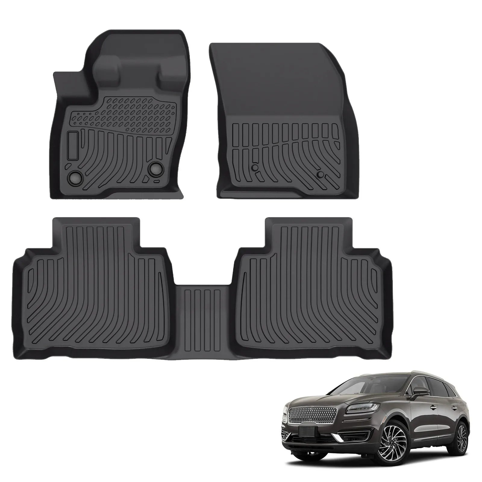Custom TPE All-Weather Floor Mats for 2019-2023 Lincoln Nautilus & 2016-2018 Lincoln MKX