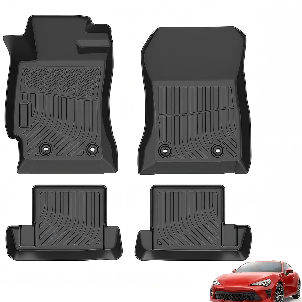 Custom TPE All-Weather Floor Mats for 2013-2020 Toyota 86 & Subaru BRZ