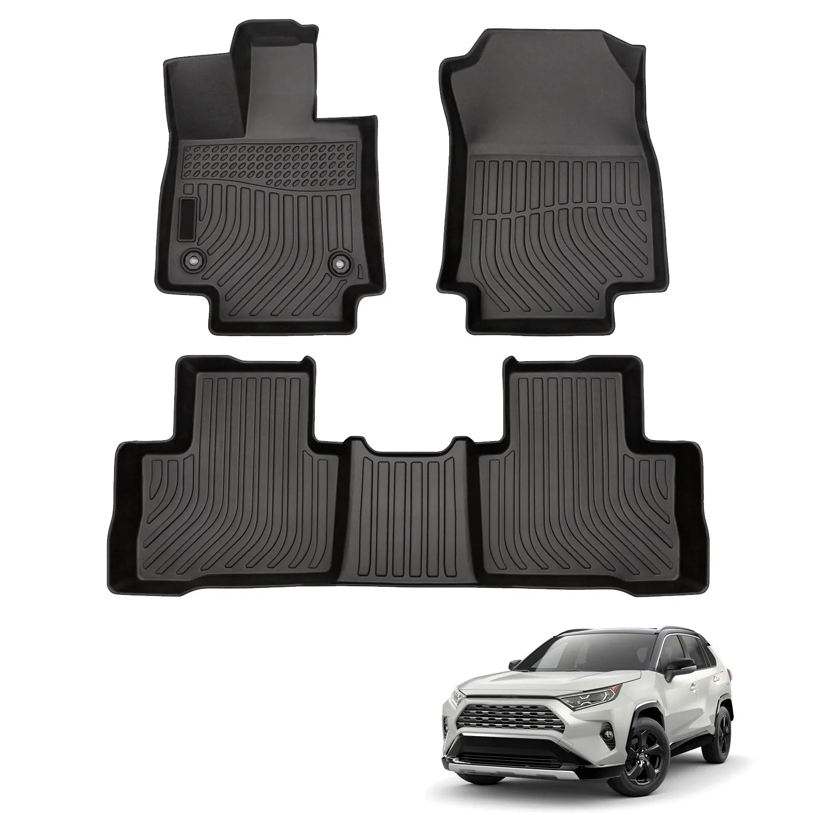Custom TPE All-Weather Floor Mats for 2019-2025 Toyota RAV4 / RAV4 Hybrid