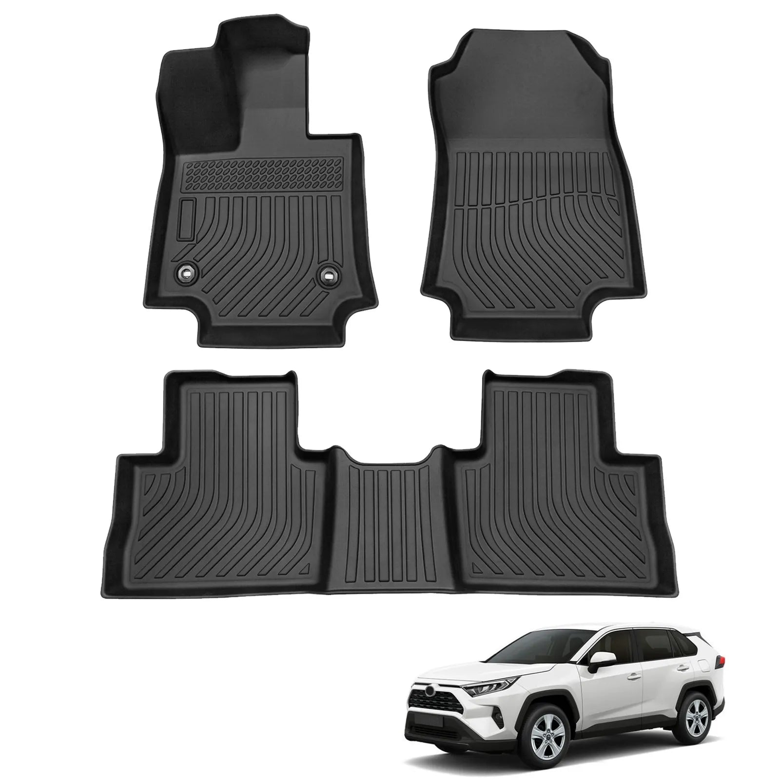Custom TPE All-Weather Floor Mats for 2019-2025 Toyota RAV4 / RAV4 Hybrid