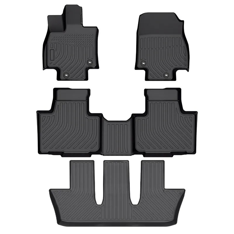 Custom TPE All-Weather Floor Mats for 2024-2025 Toyota Grand Highlander (8 Seats)