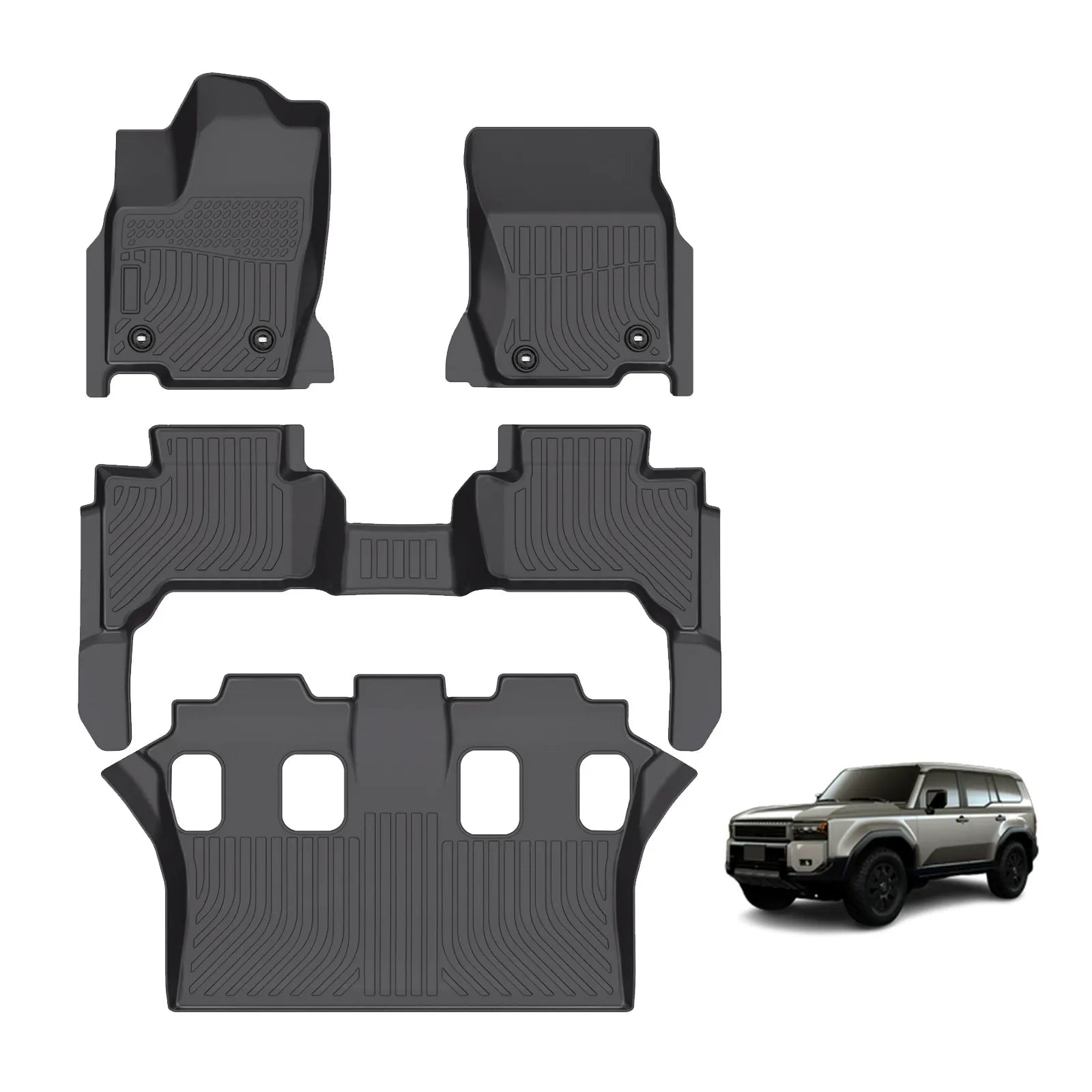 Custom TPE All-Weather Floor Mats for 2025 Toyota Land Cruiser LC250 Prado