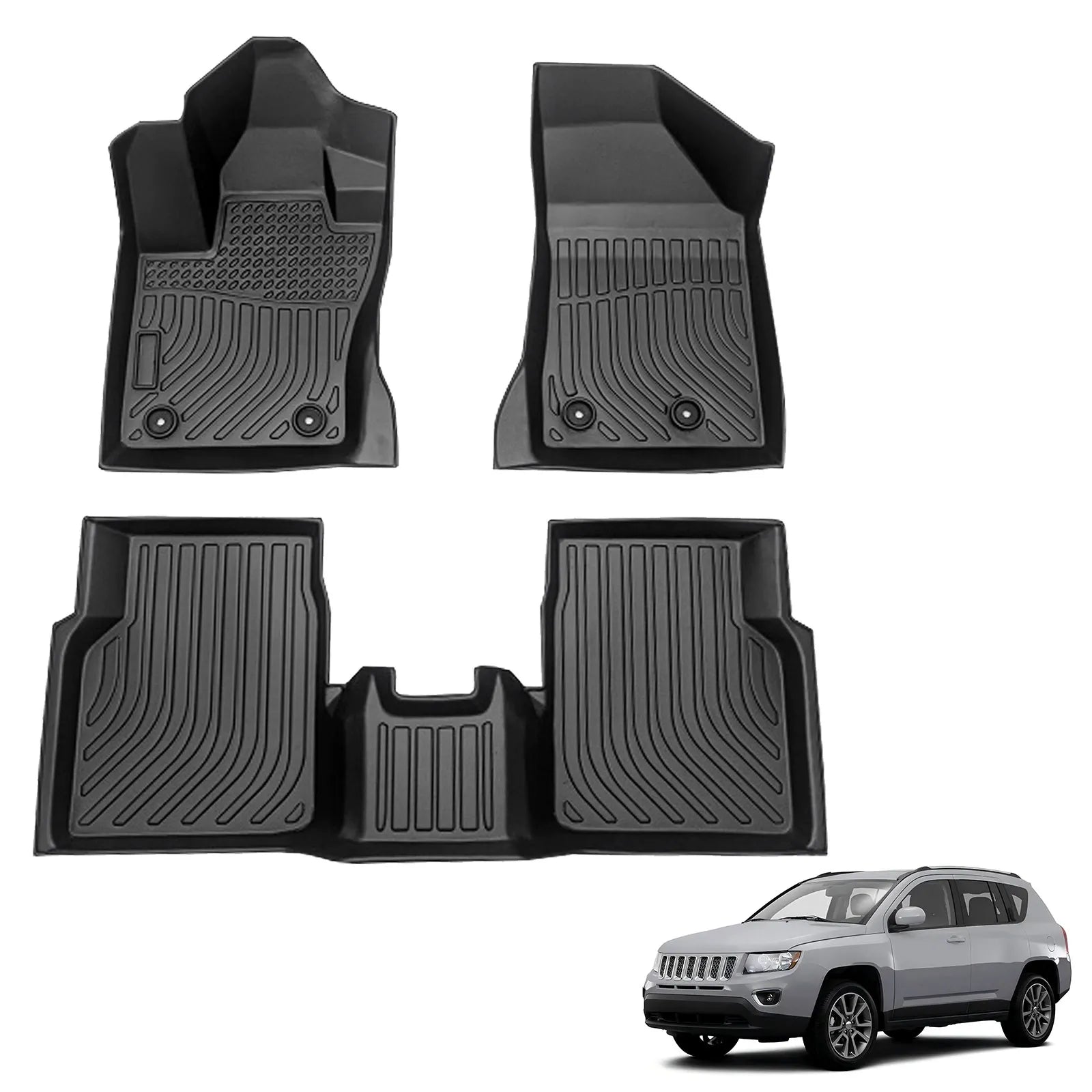Custom TPE All-Weather Floor Liners for 2017-2024 Jeep Compass