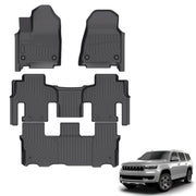 Custom 3D TPE All-Weather Floor & Cargo Liner Set for 2022-2025 Jeep Wagoneer (8 Seats)