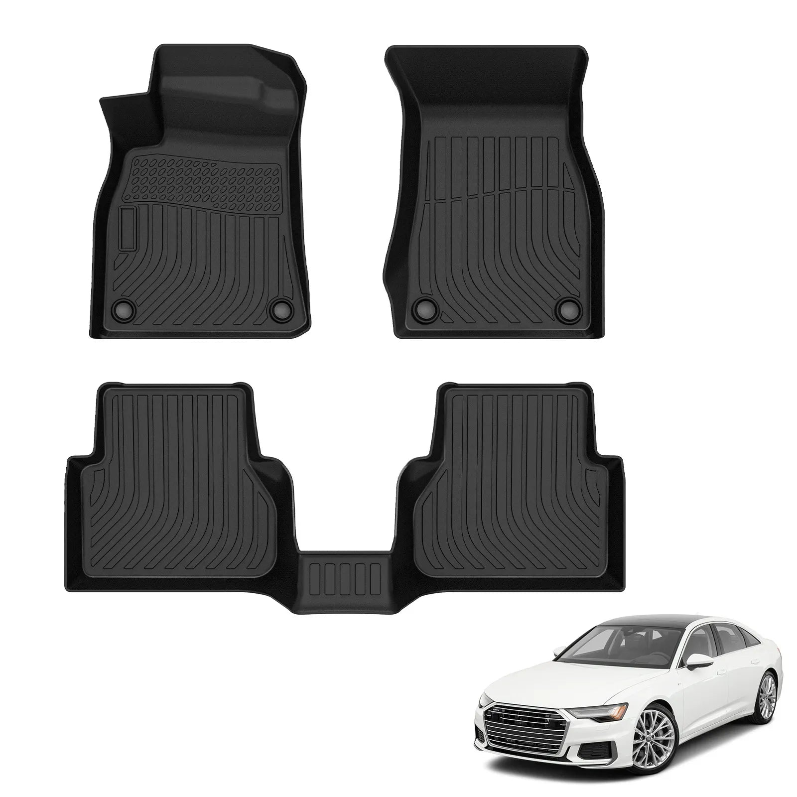 Custom Fit TPE All-Weather Floor Mats for 2019-2025 Audi A6 C8
