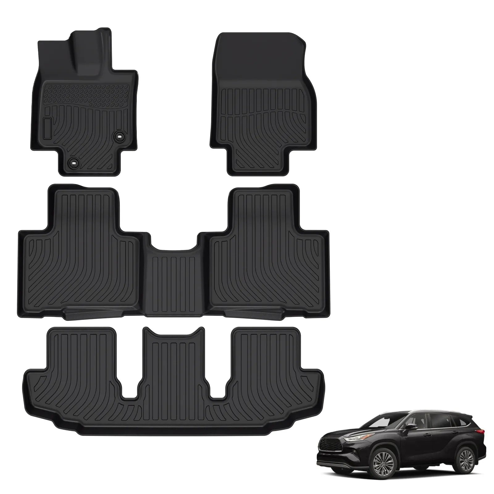 Custom TPE All-Weather Floor Mats for 2020-2024 Toyota Highlander