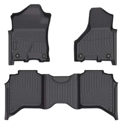 for 2019-2024 Dodge Ram 2500 & Ram 3500 Crew Cab TPE Car Floor Mats