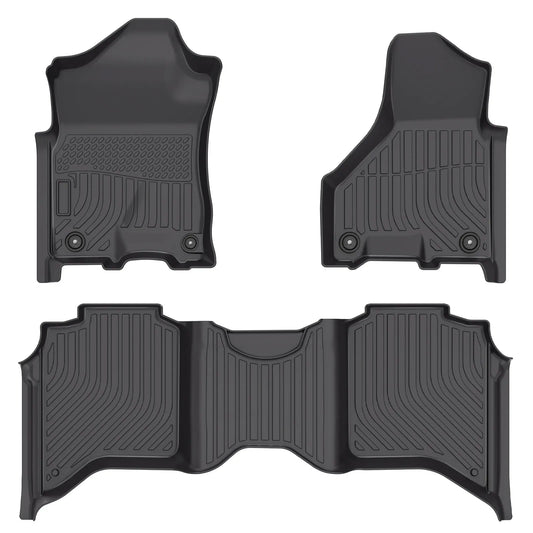 All-Weather TPE Floor Mats for 2019-2024 Dodge Ram 2500 & 3500 Crew Cab