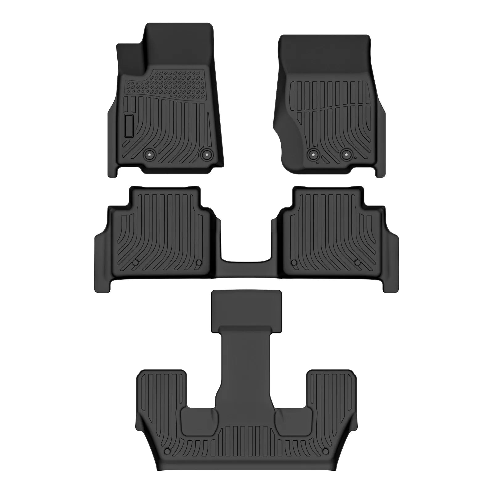 Custom TPE All-Weather Floor Mats for 2021-2025 Jeep Grand Cherokee L (6 Seats)