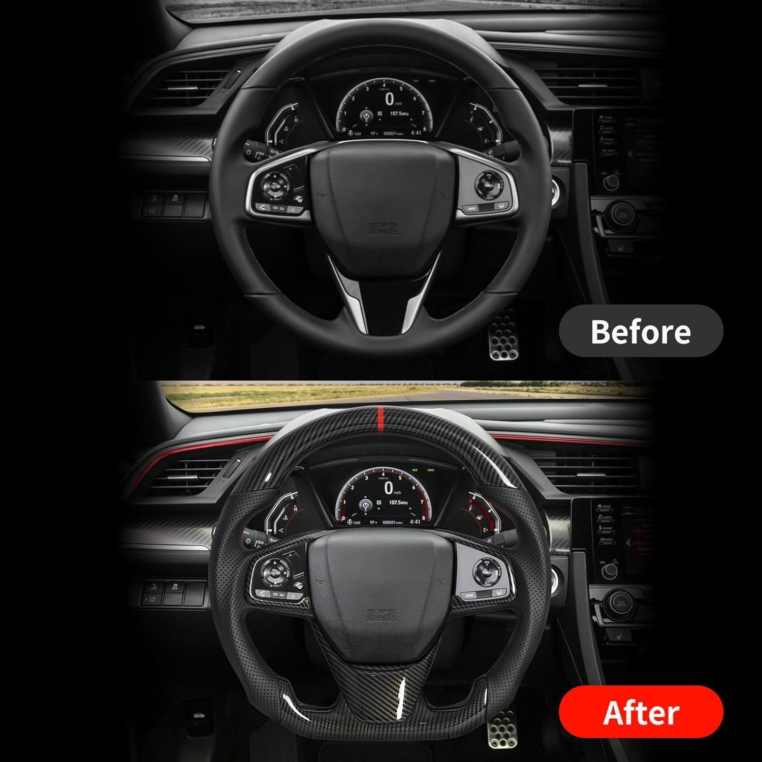 Steering Wheel for 2016-2021 Honda Civic Gen 10th Sedan/Type R FK8