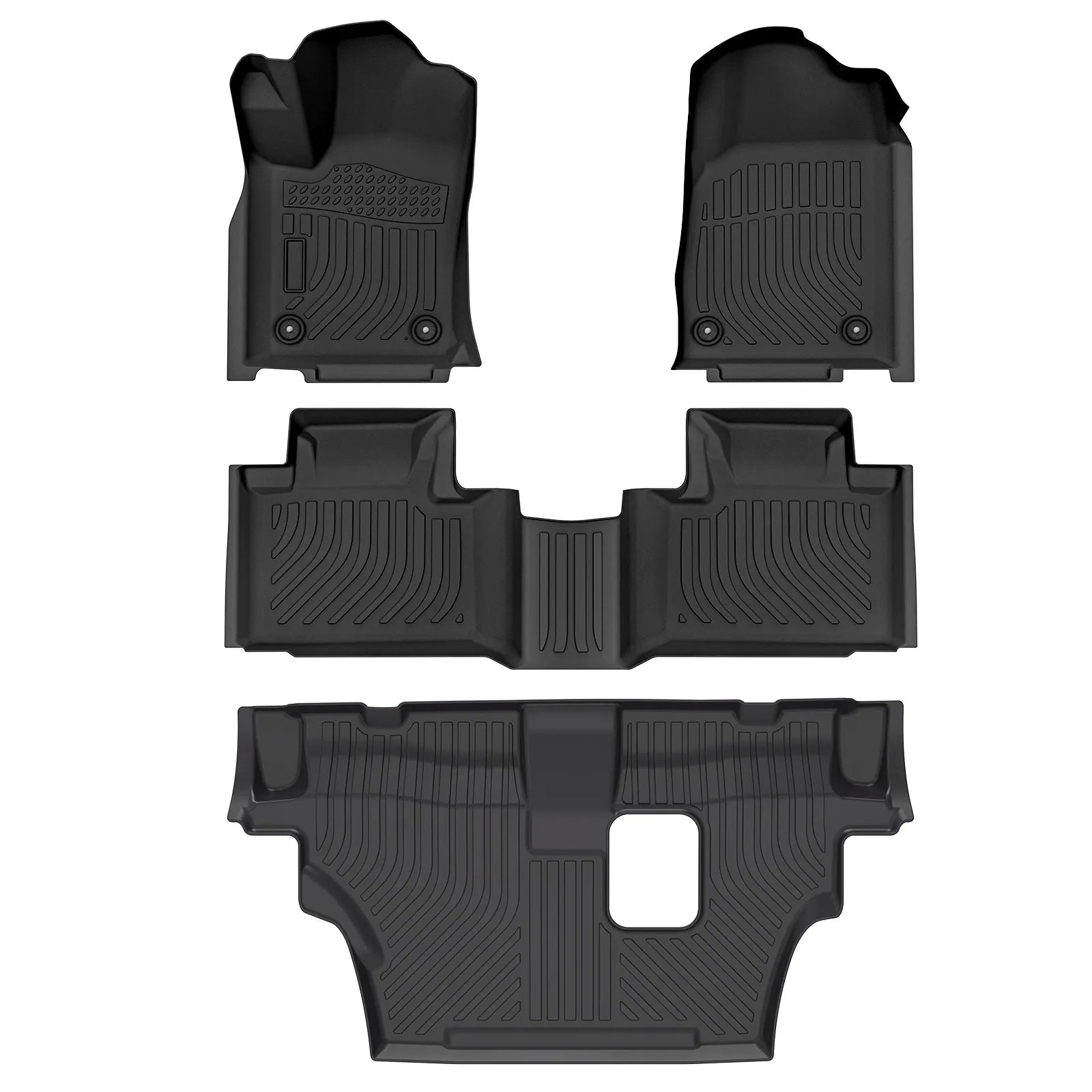 Custom TPE All-Weather Floor Mats for 2016-2024 Dodge Durango (7-Passenger, 2nd Row Bench)