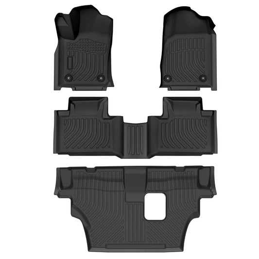 Custom Fit TPE All-Weather Floor Mats for 2016-2024 Dodge Durango (7-Passenger, 2nd Row Bench)